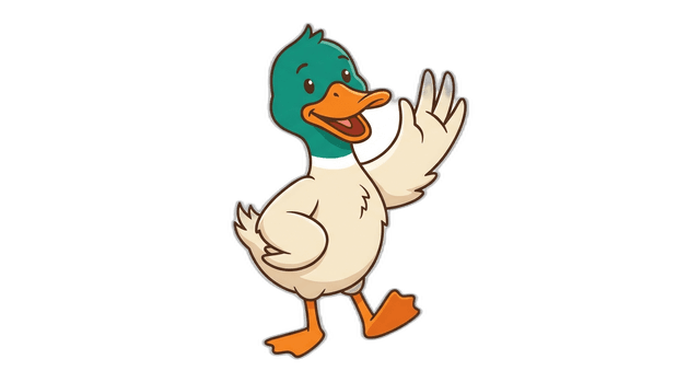 DirectoryDuck mascot waving hello